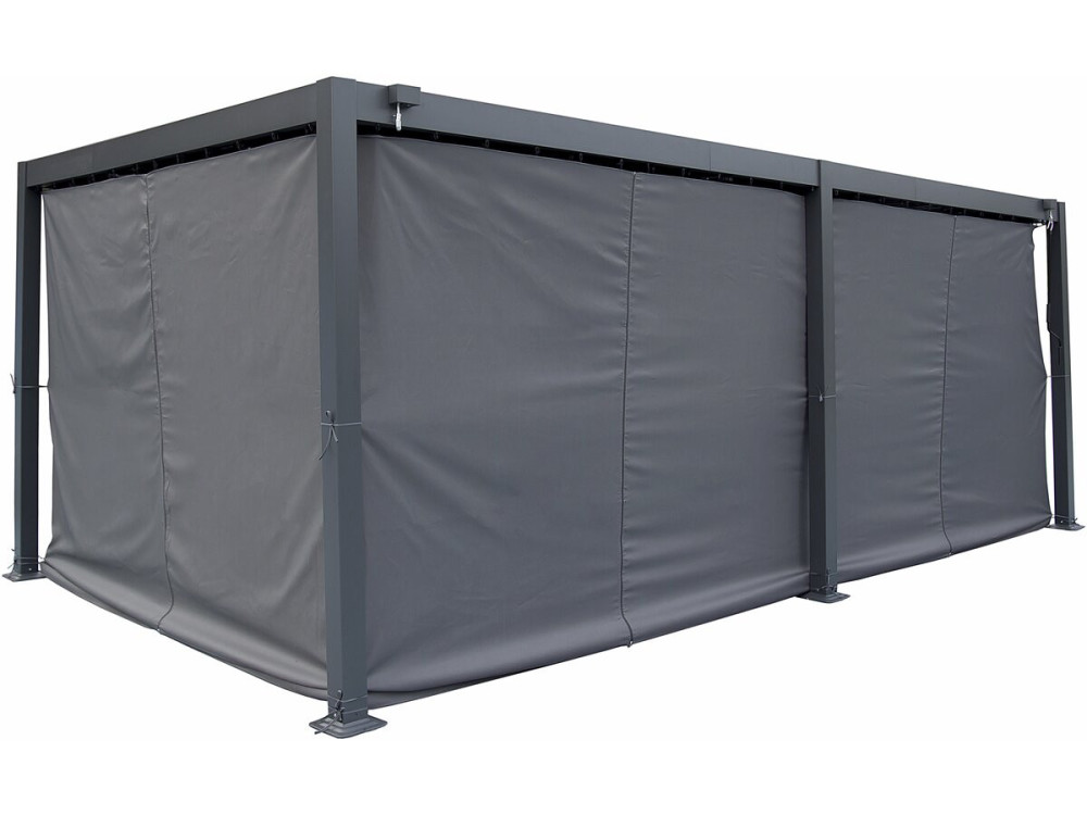 Cortina "Kensington" para pérgula bioclimática - 3 x 6 m - Cinzento