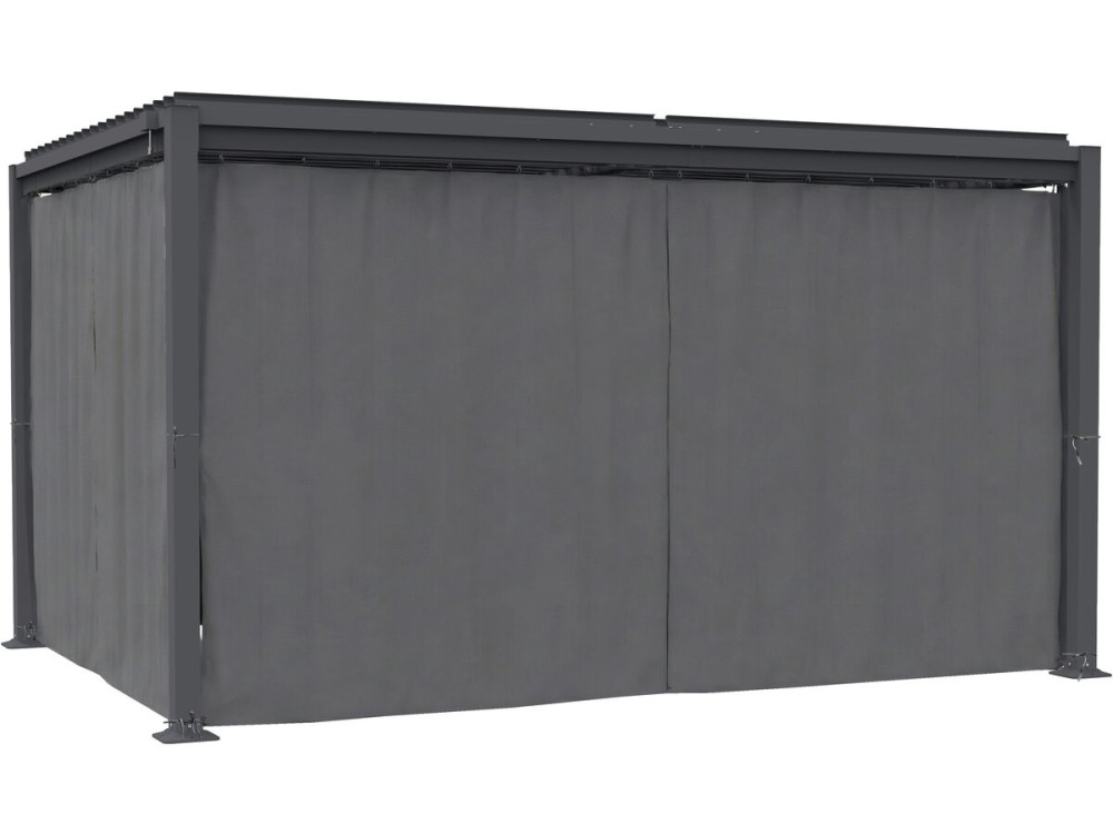 Cortina "Howard" + mosquiteiro para pérgula bioclimática - 3 x 4 m - Cinzento