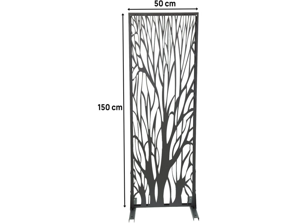 Cerca decorativa de metal "Árvore" 50 x 150 cm - Antracite