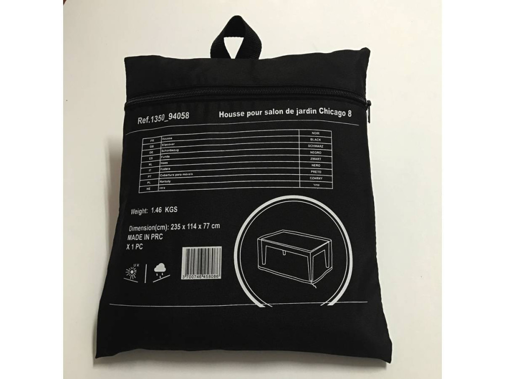 Capa protetora para móveis de jardim - 235 x 114 x 77 cm - Preto