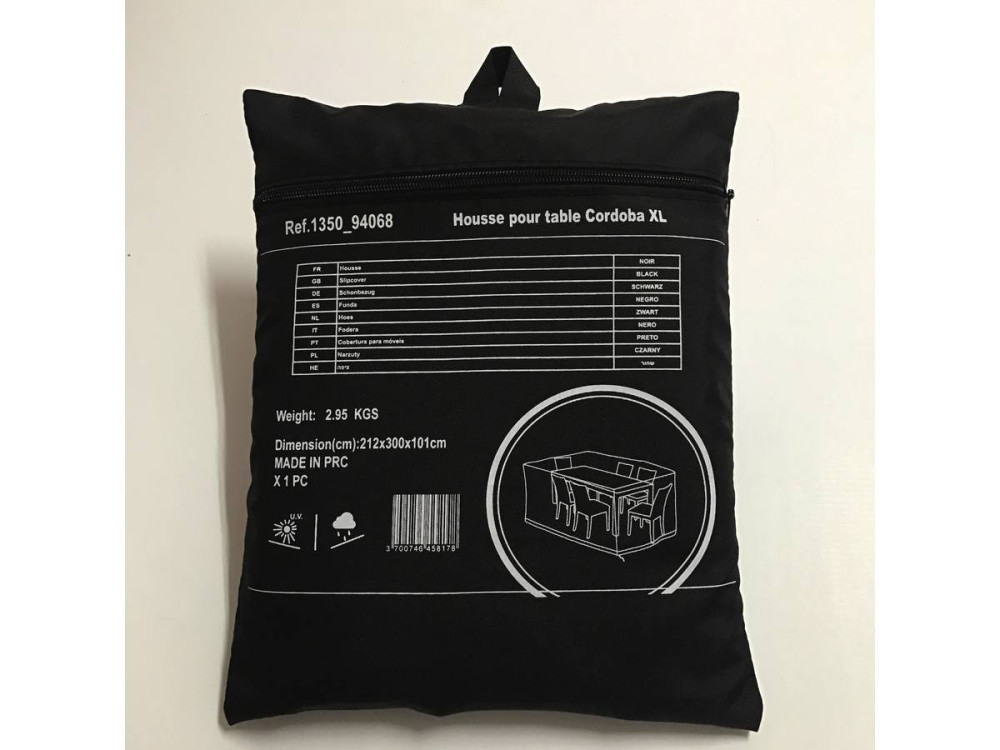 Capa protetora para móveis de jardim - 300 x 212 x 101 cm - Preto