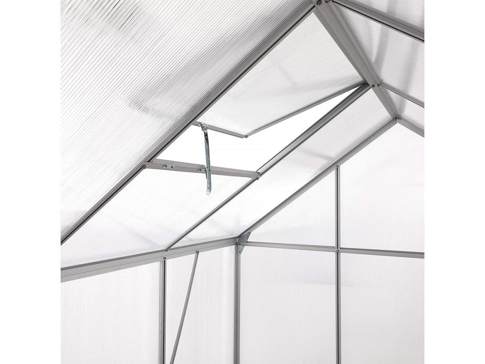 Estufa de policarbonato 430 x 190 x 195 cm "Basílico" - 8,17 m² - Cinza