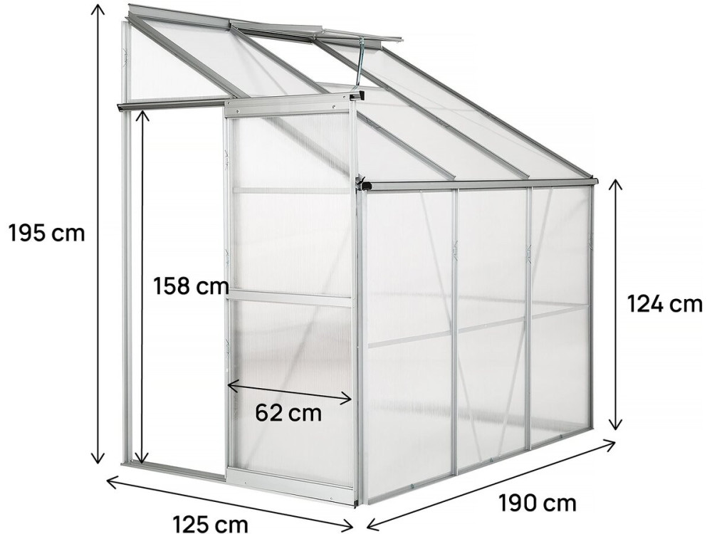 Estufa em Policarbonato Dill - 2 m² - Cinza