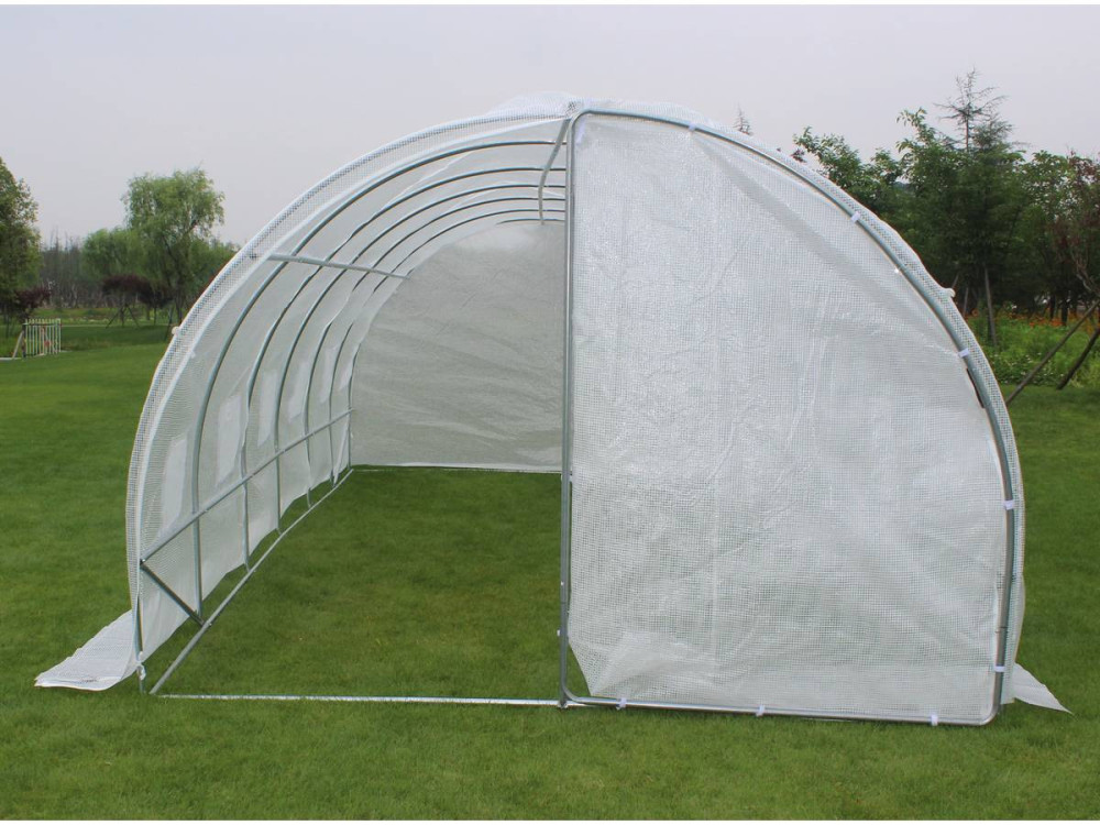 Estufa de túnel para jardim com porta «Mimosa» - 180 g/m² - 18 m² - 6 x 3 x 2 m