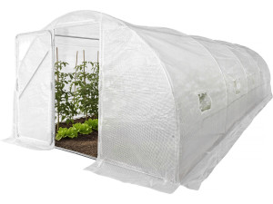 Estufa de jardim tipo túnel "Mimosa" com porta - 18 m² - 180 g - Branca