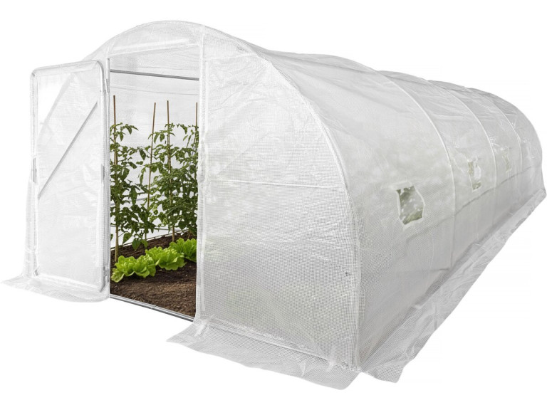 Estufa de jardim tipo túnel "Mimosa" com porta - 18 m² - 180 g - Branca