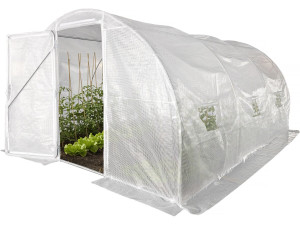 Estufa túnel de jardim "Mimosa" com porta - 12 m² - 180 g - Branco