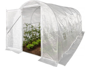 Estufa de jardim tipo túnel "Mimosa" com porta - 9 m² - 180 g - Branca