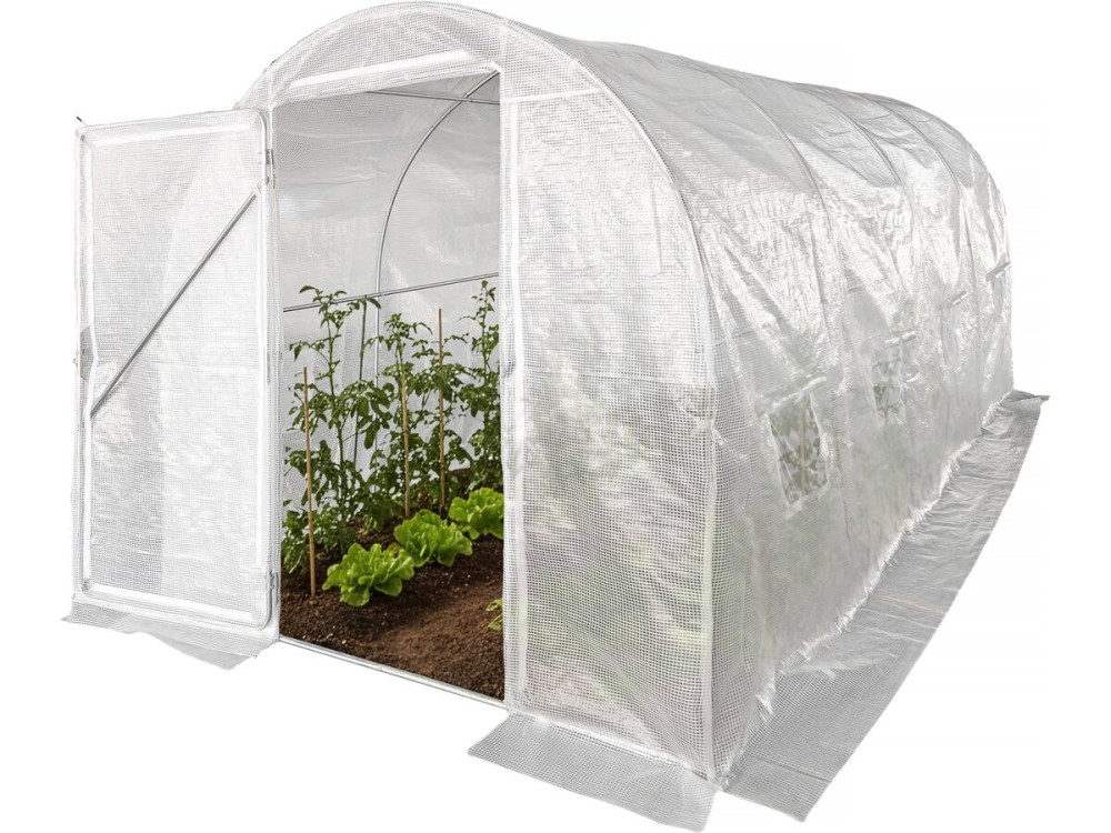 Estufa de jardim tipo túnel "Mimosa" com porta - 9 m² - 180 g - Branca