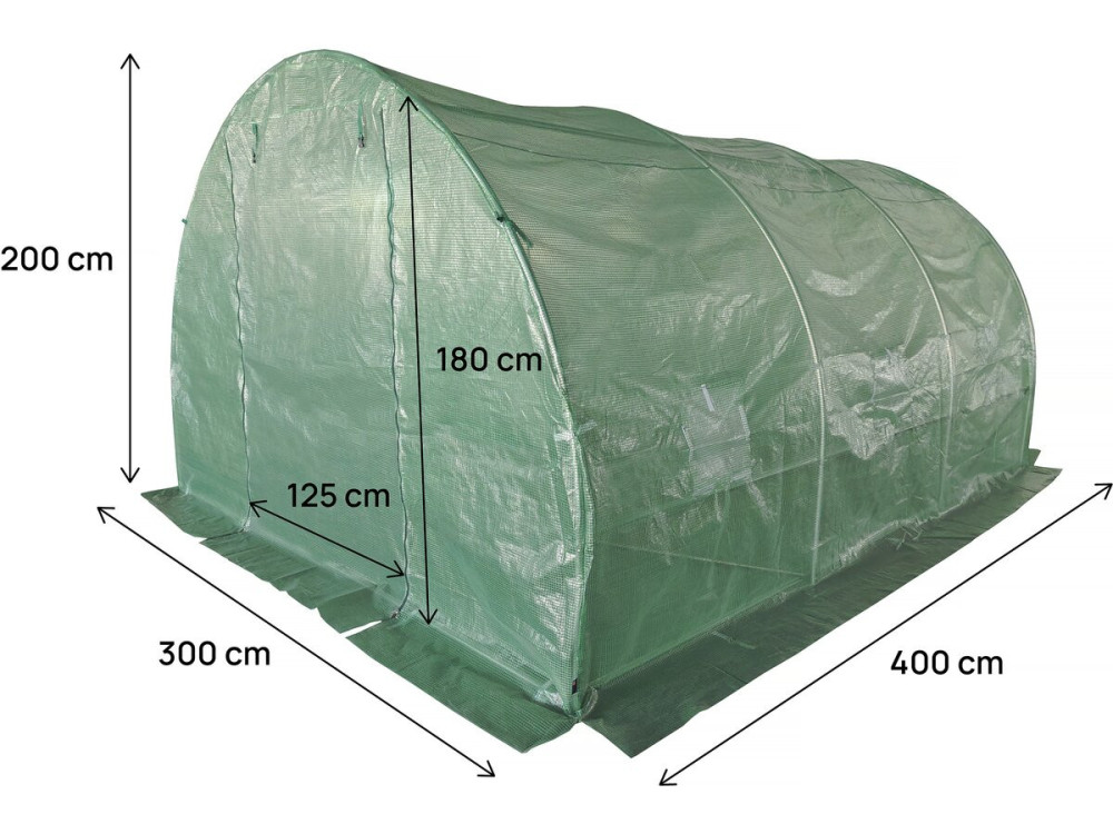 Cobertura para estufa tipo túnel "Lys" - 12 m² - 130 g - Verde