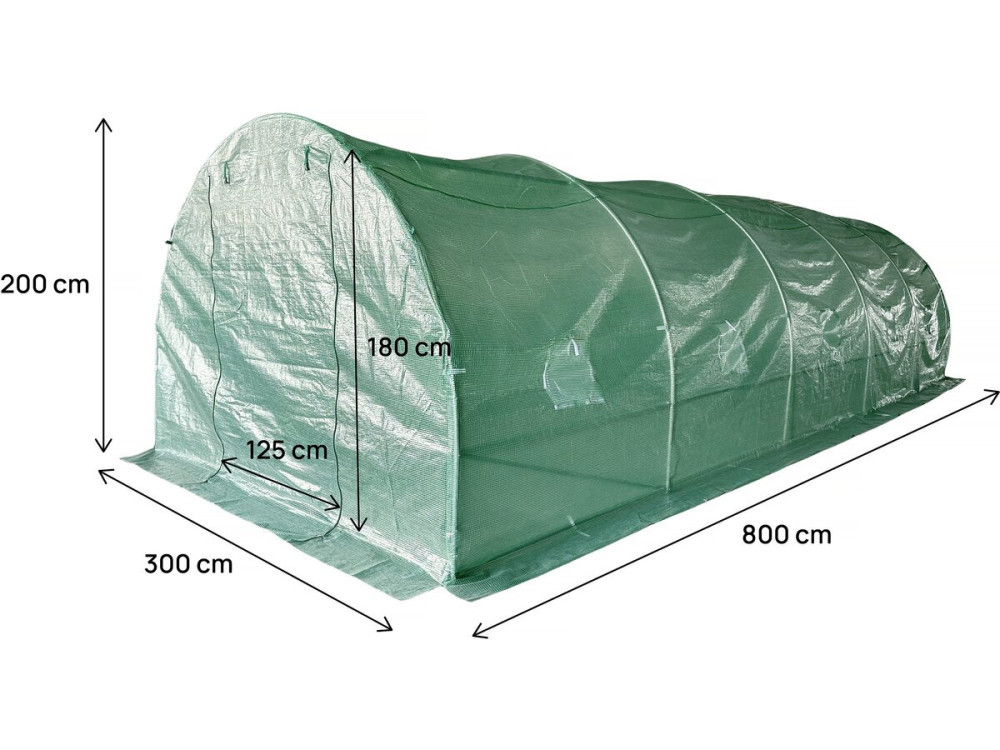 Cobertura para estufa tipo túnel "Lys" - 24 m² - 130 g - Verde