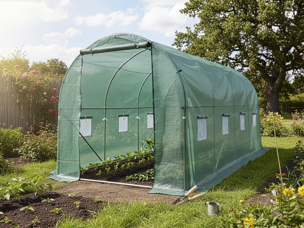 Cobertura para estufa tipo túnel "Lys" - 9 m² - 130 g - Verde