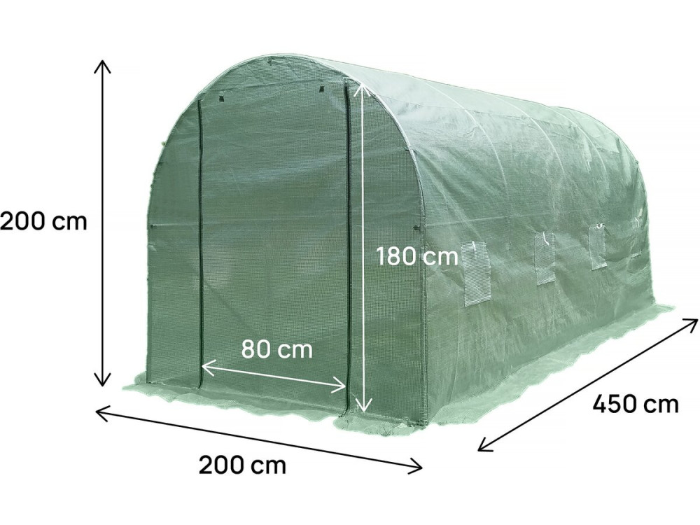 Cobertura para estufa tipo túnel "Lys" - 9 m² - 130 g - Verde