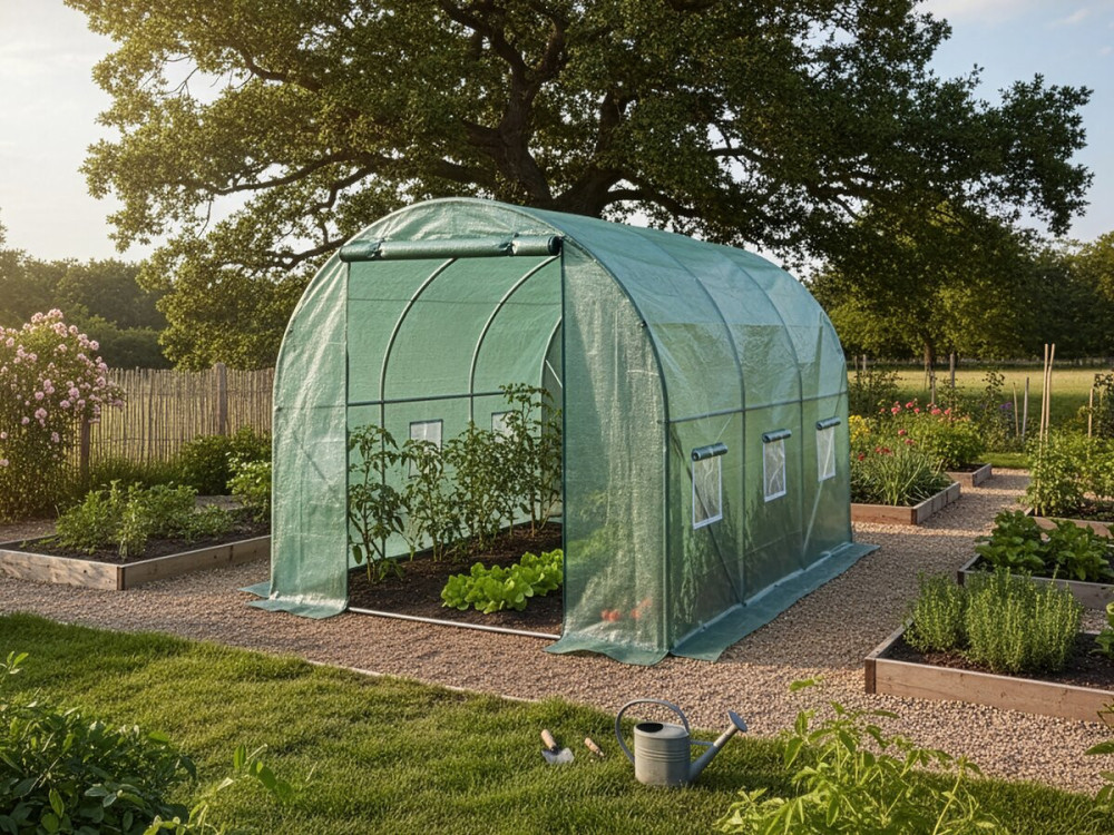 Cobertura para estufa tipo túnel "Lys" - 6 m² - 130 g - Verde
