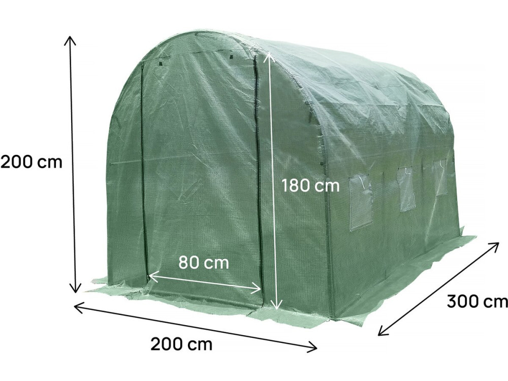 Cobertura para estufa tipo túnel "Lys" - 6 m² - 130 g - Verde