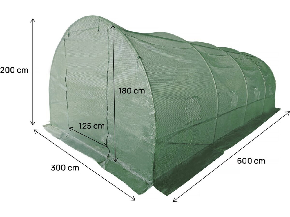 Cobertura para estufa tipo túnel "Lys" - 18 m² - 130 g - Verde