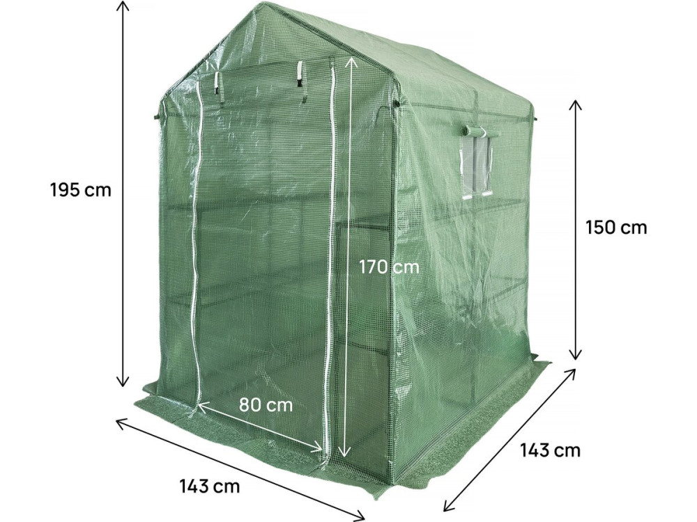 Estufa de tomate "Lys" com prateleiras - 2,04 m² - 130 g - Verde