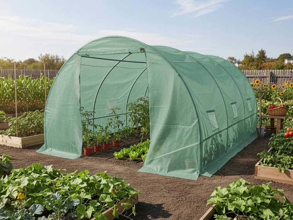 Estufa de jardim tipo túnel "Lys" - 12 m² - 140 g - Verde