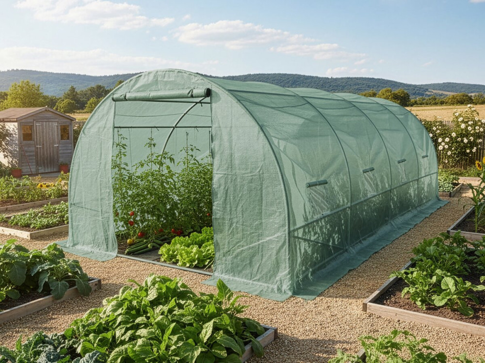 Estufa de jardim tipo túnel "Lys" - 18 m² - 140 g - Verde