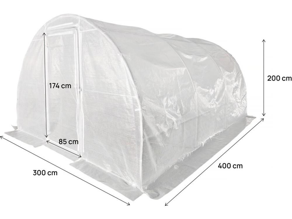 Cobertura para estufa tipo túnel "Mimosa" - 12 m² - 180 g - Branca
