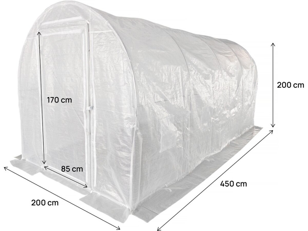 Cobertura para estufa tipo túnel "Mimosa" - 9 m² - 180 g - Branca