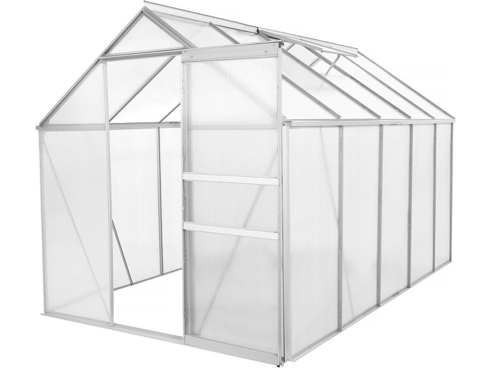Base em aço galvanizado para estufa de jardim "Basilic" - 5,89 m² - Cinzento