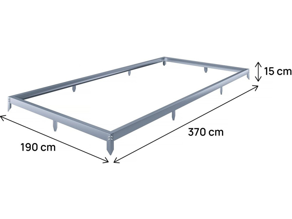 Base em aço galvanizado para estufa "Basilic" - 7,03 m² - Cinzento
