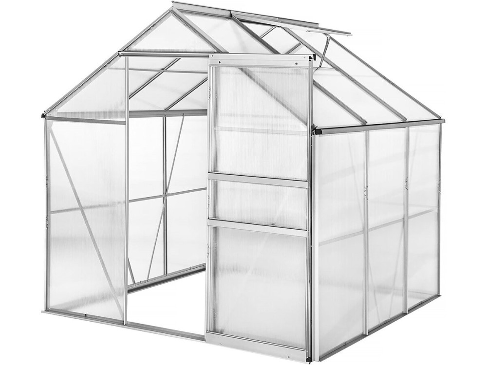 Base em aço galvanizado para estufa "Basilic" - 3,61 m² - Cinzento