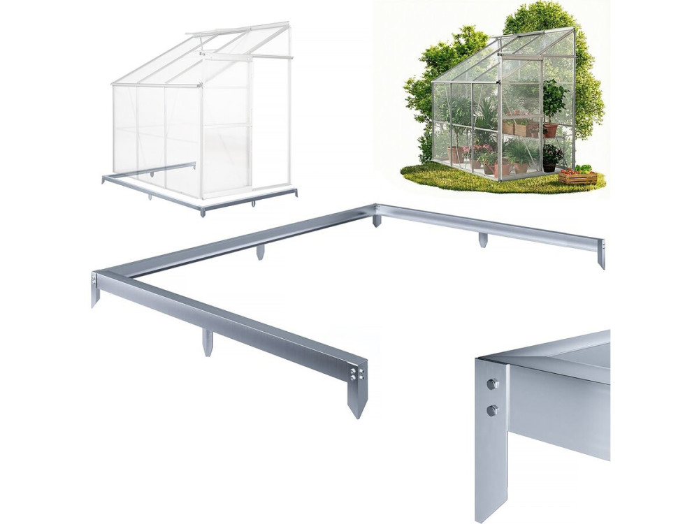 Base em aço galvanizado para estufa "Basilic" - 2,37 m² - Cinzento