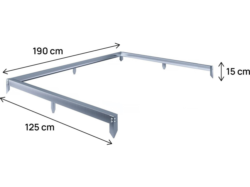 Base em aço galvanizado para estufa "Basilic" - 2,37 m² - Cinzento