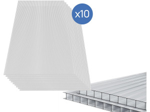 Conjunto de 10 painéis de policarbonato de 4 mm «Michigan» – 7,9 m²