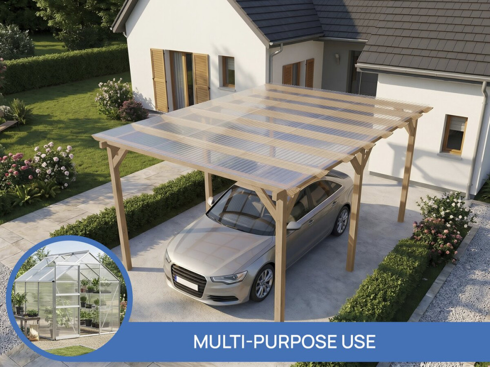 Conjunto de 10 painéis de policarbonato de 4 mm «Michigan» – 7,9 m²
