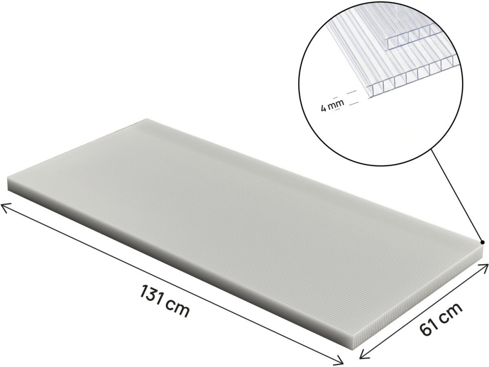 Conjunto de 10 painéis de policarbonato de 4 mm «Michigan» – 7,9 m²