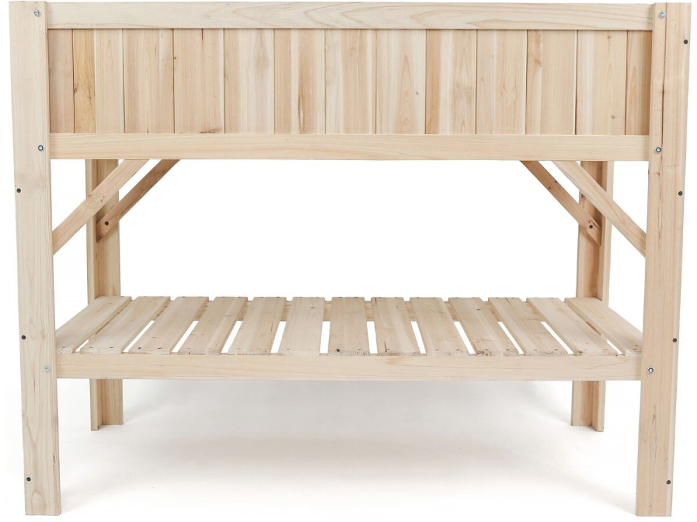 Horta quadrada de madeira "Magnolia" com pés - 115 x 57 x 90 cm - Bege