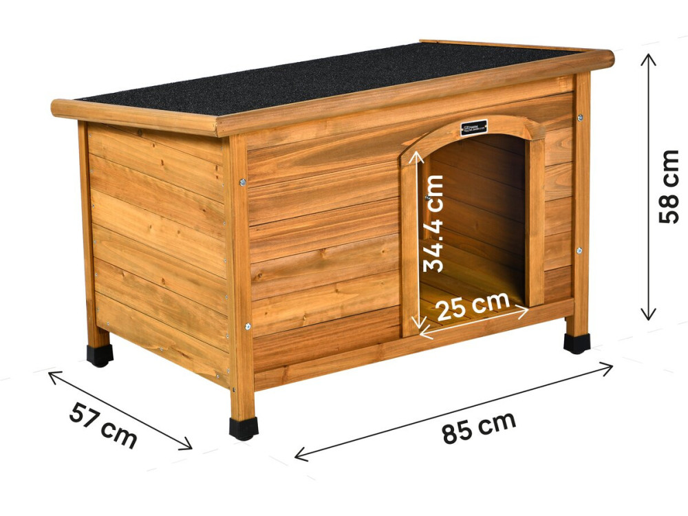 Casinha de madeira para cachorro "Max" - 85 x 57 x 58 cm - Marrom