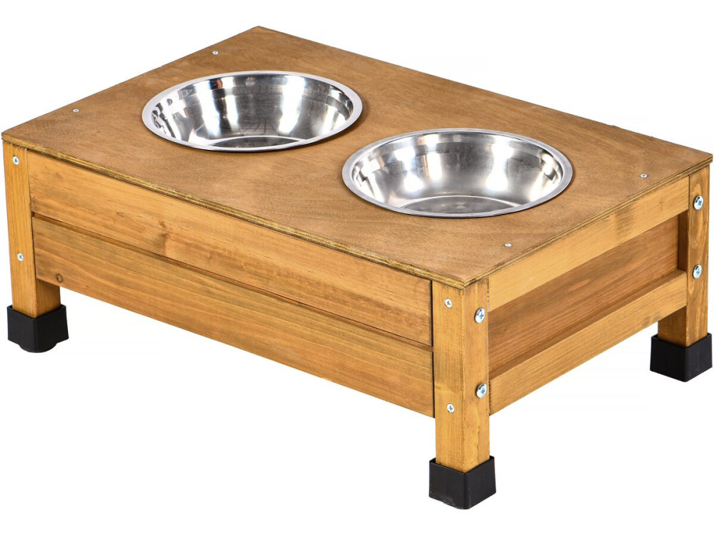 Casinha de madeira para cães "Rusty" com manjedoura e caixa de arrumação - 151 x 138 x 100 cm - Castanho