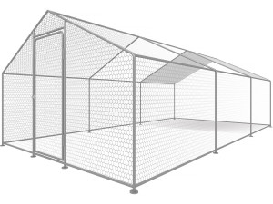 Recinto para frangos Recinto de malha de 18 m² 6 x 3 x 2 M aço galvanizado
