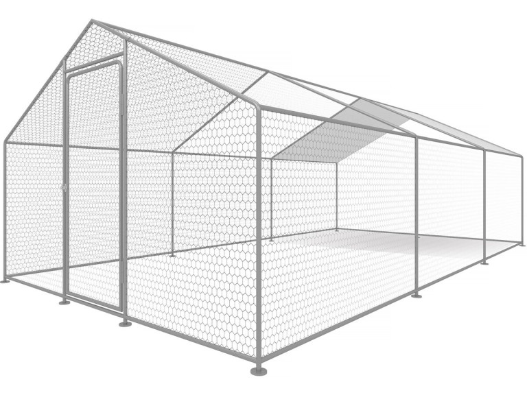 Recinto para frangos Recinto de malha de 18 m² 6 x 3 x 2 M aço galvanizado