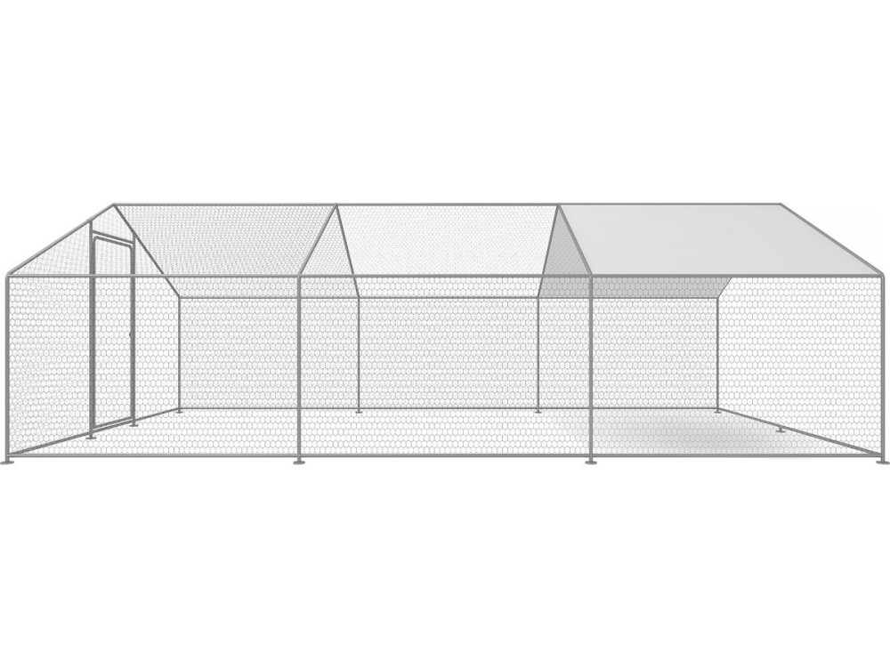 Recinto para frangos Recinto de malha de 18 m² 6 x 3 x 2 M aço galvanizado