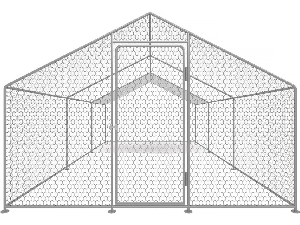Recinto para frangos Recinto de malha de 18 m² 6 x 3 x 2 M aço galvanizado