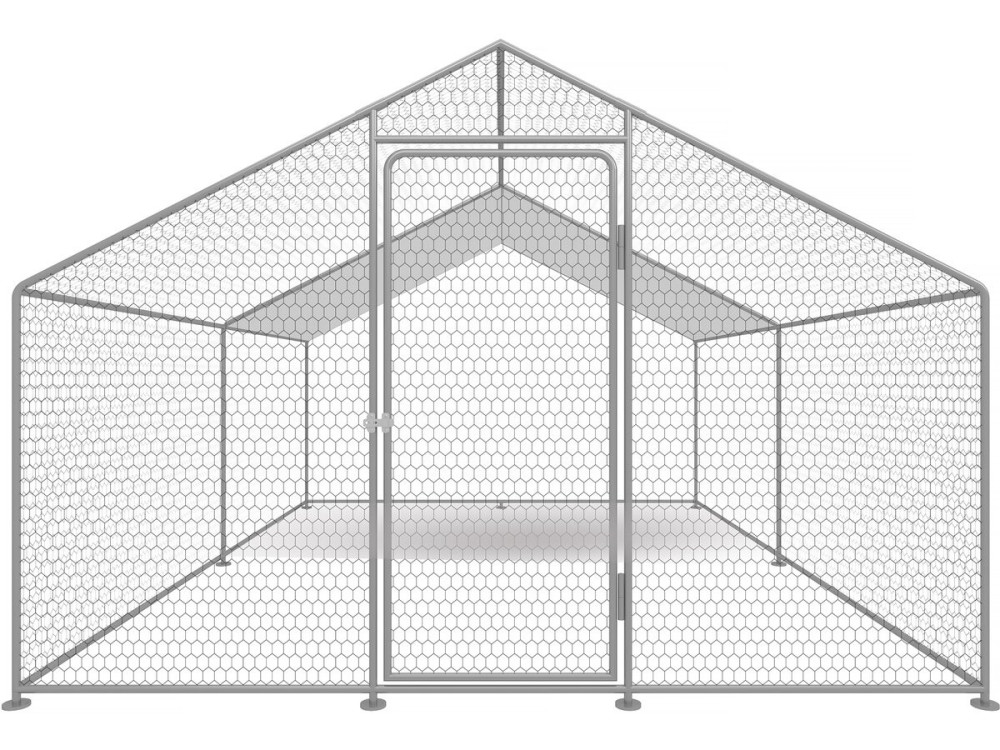Recinto para frangos Recinto de malha de 9 m² 3 x 3 x 2 M aço galvanizado