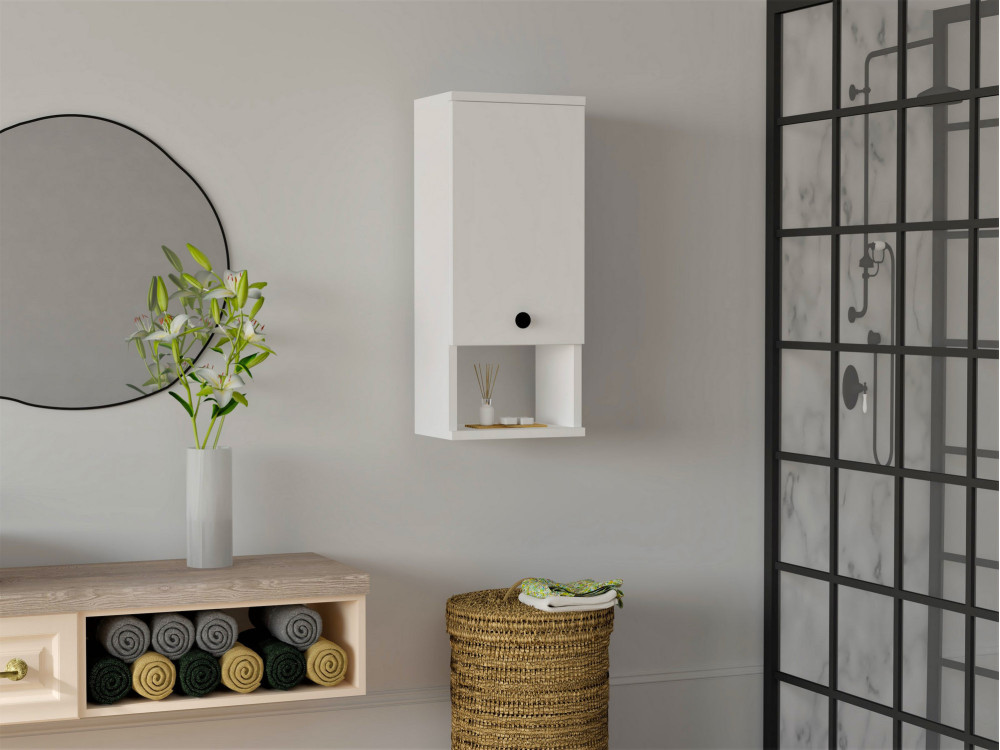 Móvel de casa de banho em madeira "Mis" - 30 x 21 x 71 cm - Branco