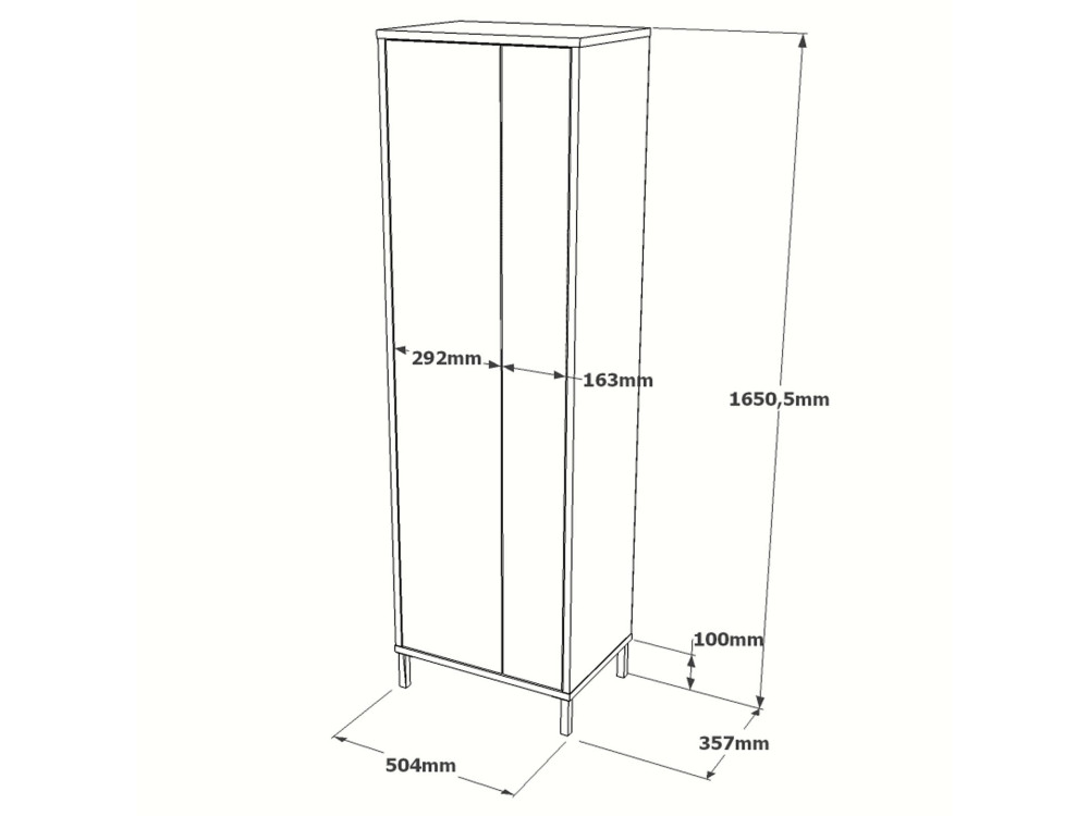 Armário multifunções de madeira "Jienna" - 50 x 36 x 165 cm - Branco