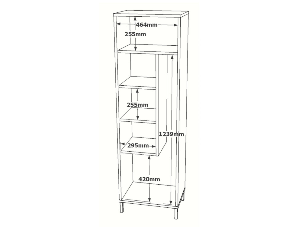 Armário multifunções de madeira "Jienna" - 50 x 36 x 165 cm - Branco