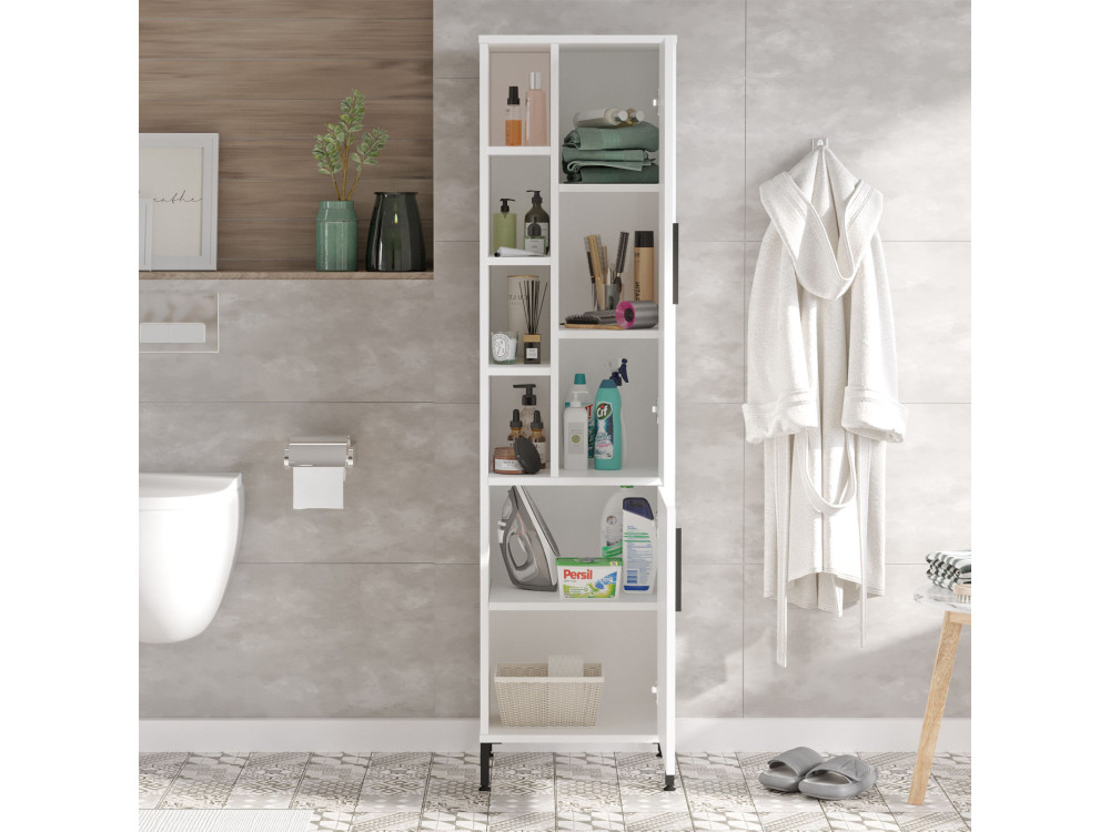 Armário multifunções de madeira "Vile" - 45 x 35 x 174 cm - Branco