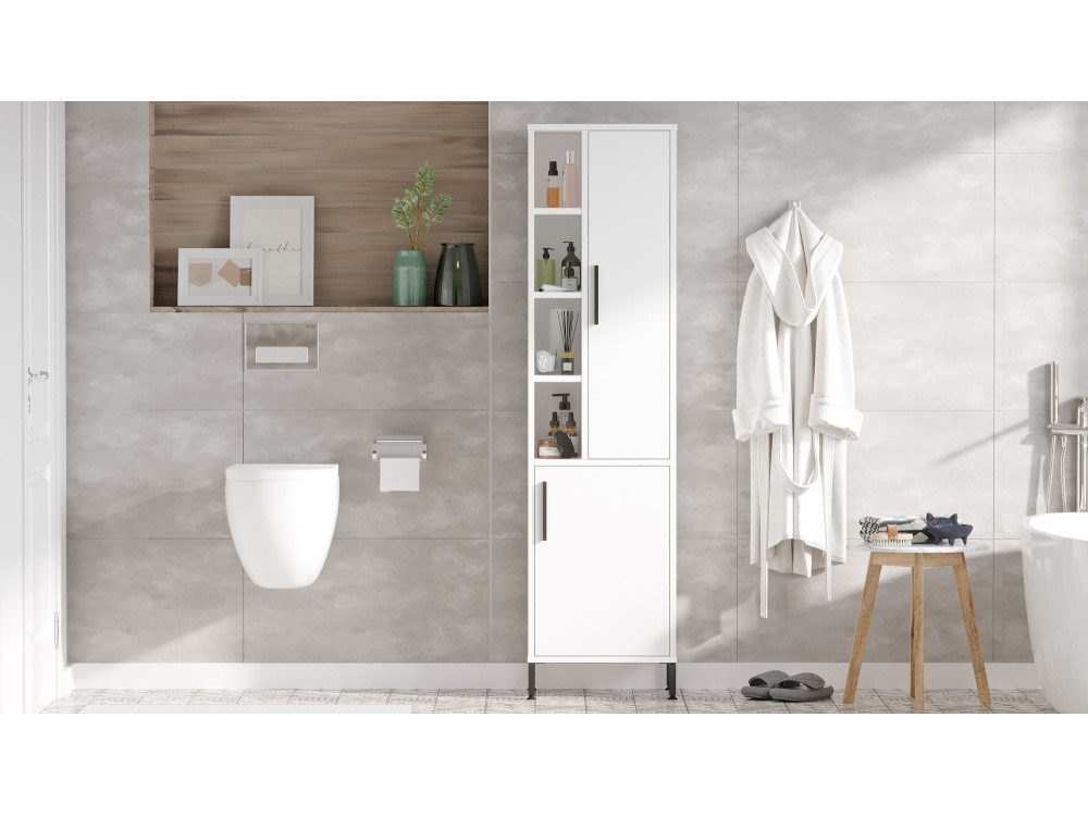 Armário multifunções de madeira "Vile" - 45 x 35 x 174 cm - Branco