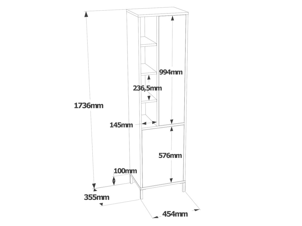Armário multifunções de madeira "Vile" - 45 x 35 x 174 cm - Branco