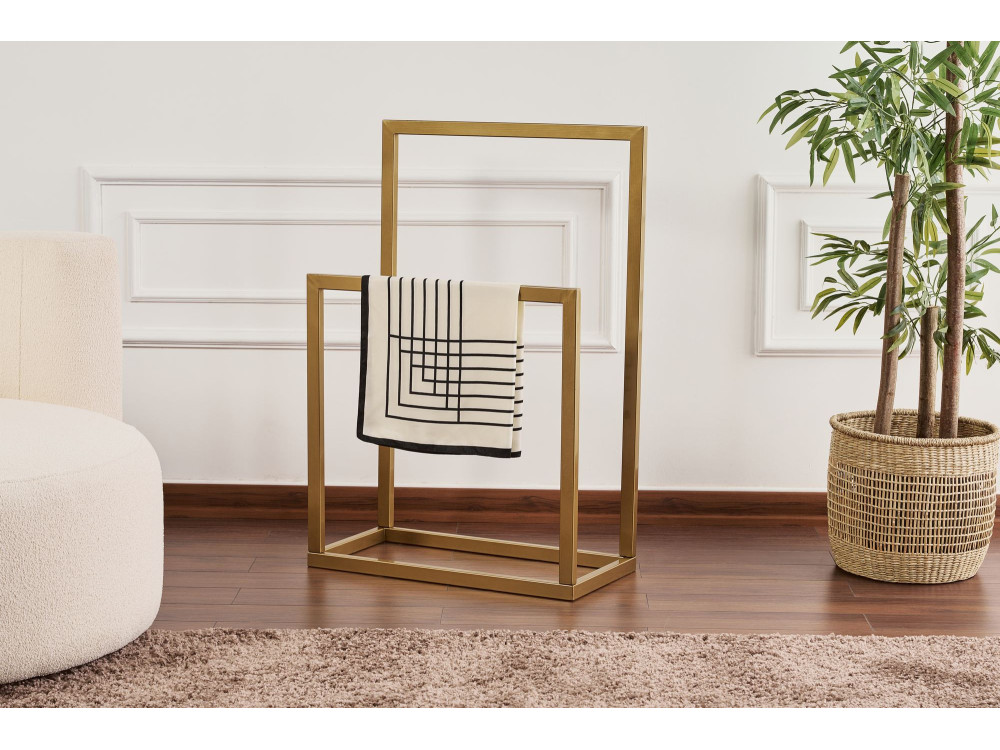 Toalheiro metálico "Gediz" - 25 x 60 x 90 cm - Dourado