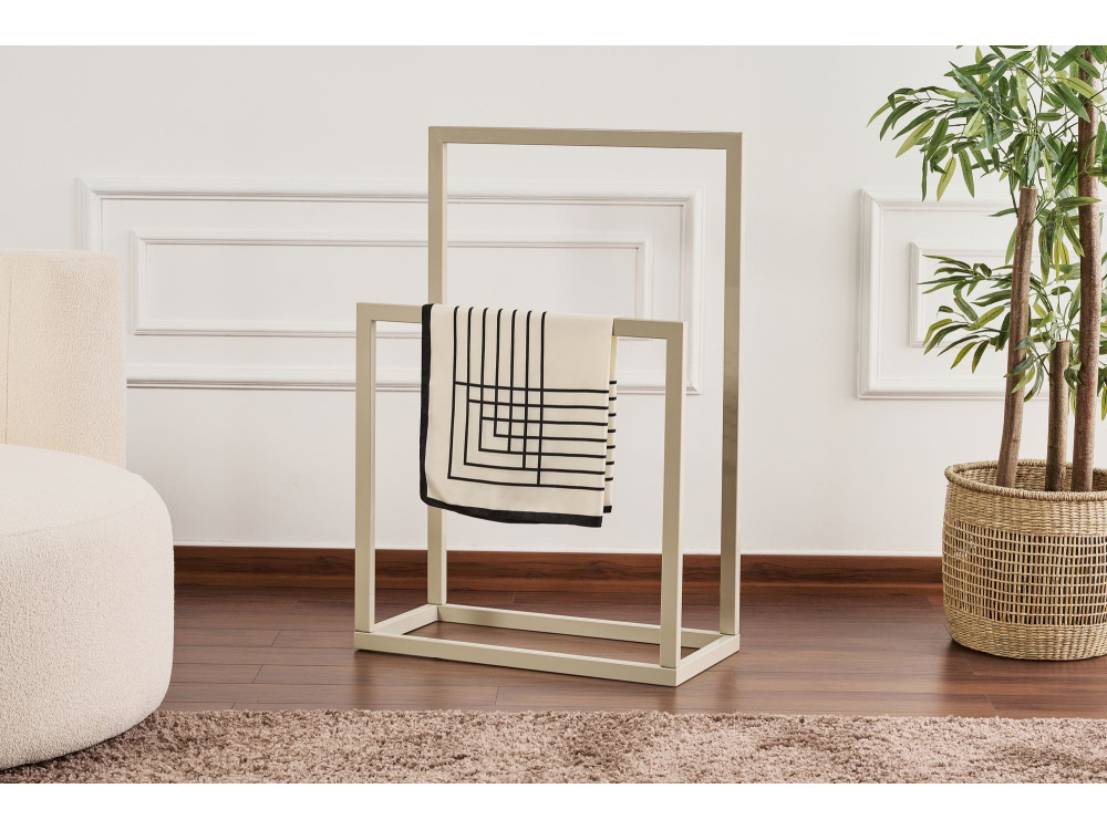 Toalheiro metálico "Gediz" - 25 x 60 x 90 cm - Taupe