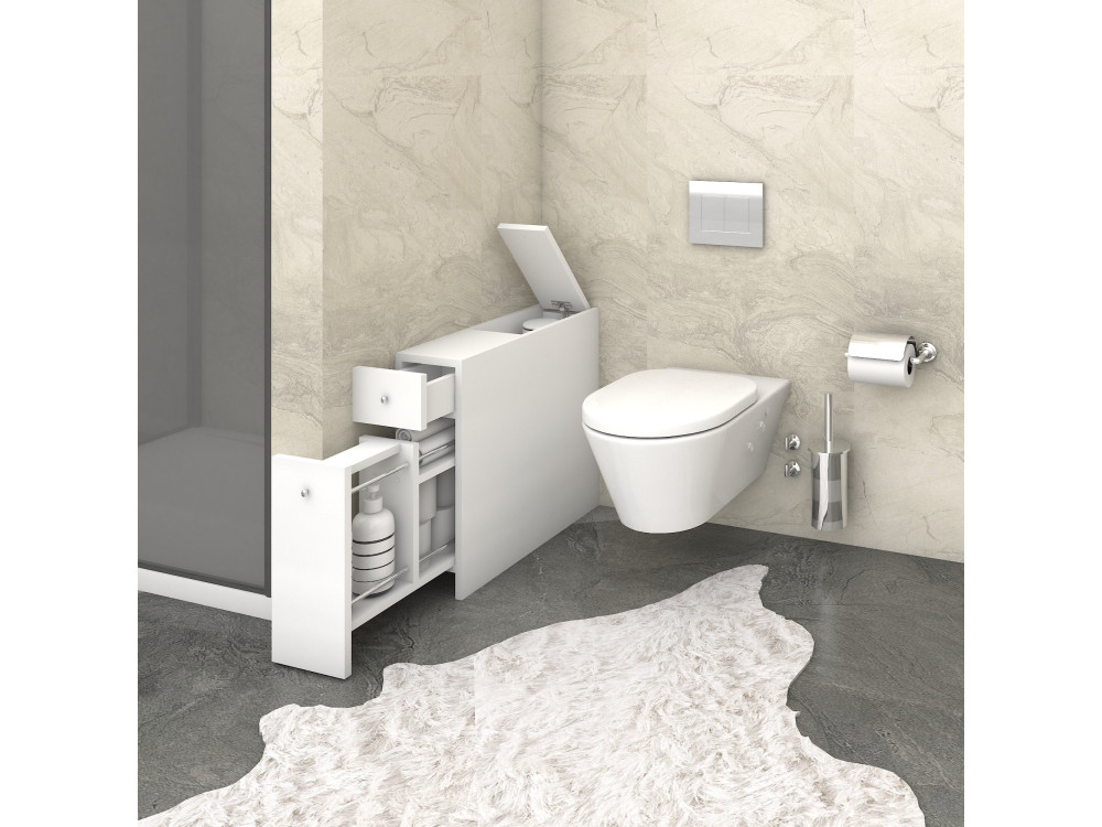 Móvel de casa de banho em madeira "Smart" - 20 x 60 x 55 cm - Branco